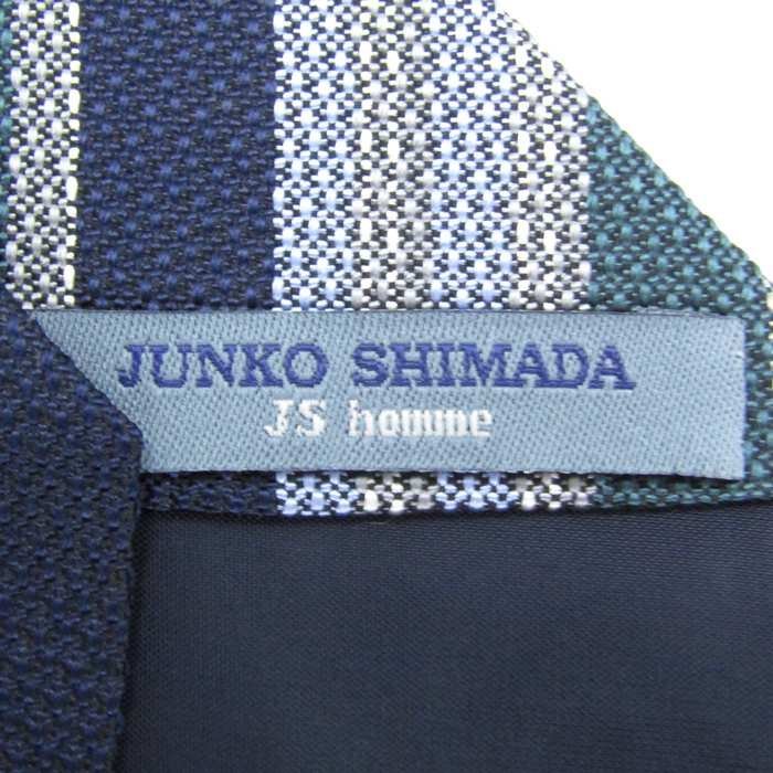 ジュンコシマダ ブランド ネクタイ シルク ストライプ柄 チェンジタイ メンズ ネイビー JUNKO SIMADA_画像4
