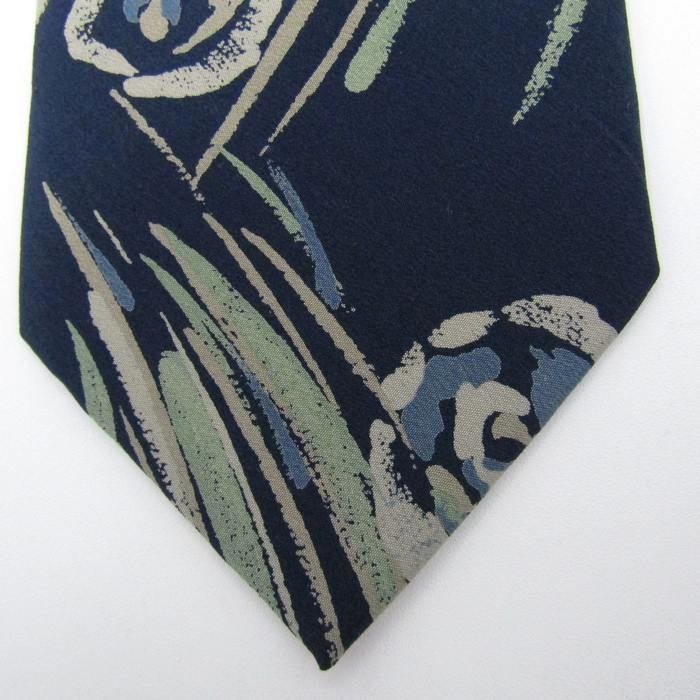  I m Pro duct brand necktie total pattern floral print leaf pattern silk made in Japan men's navy im product