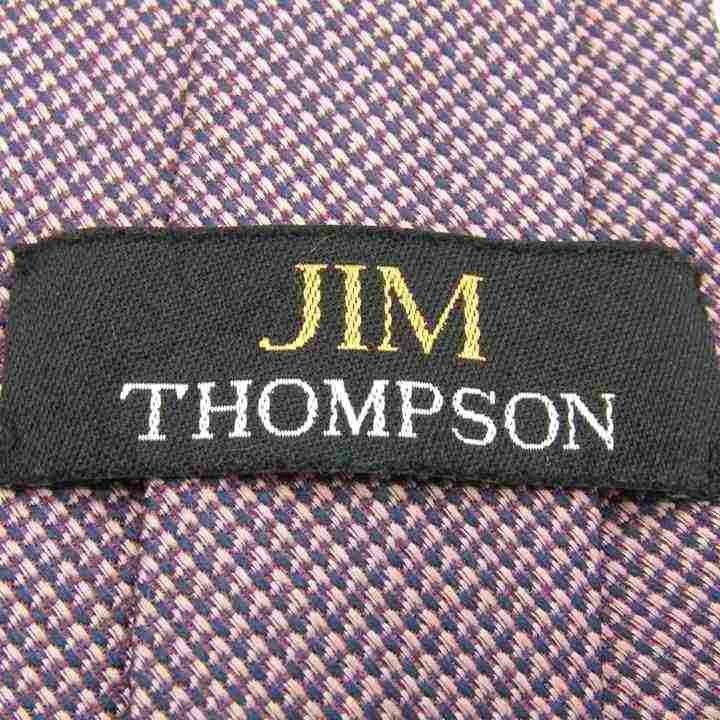【良品】 ジムトンプソン JIM THOMPSON 無地ソリッド シルク ドット柄 メンズ ネクタイ ネイビー_画像4