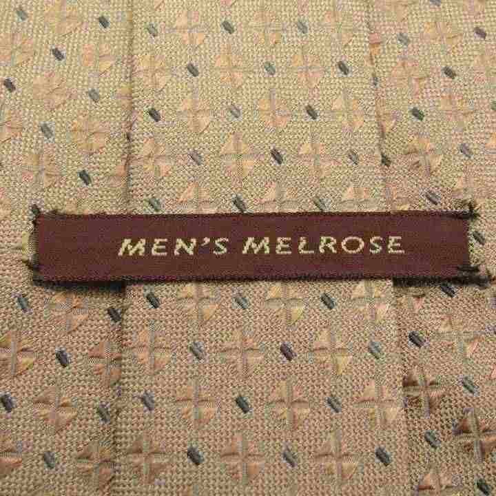 【良品】 メンズメルローズ MEN'S MELROSE 小紋柄 シルク メンズ ネクタイ ブラウン ブランド_画像4