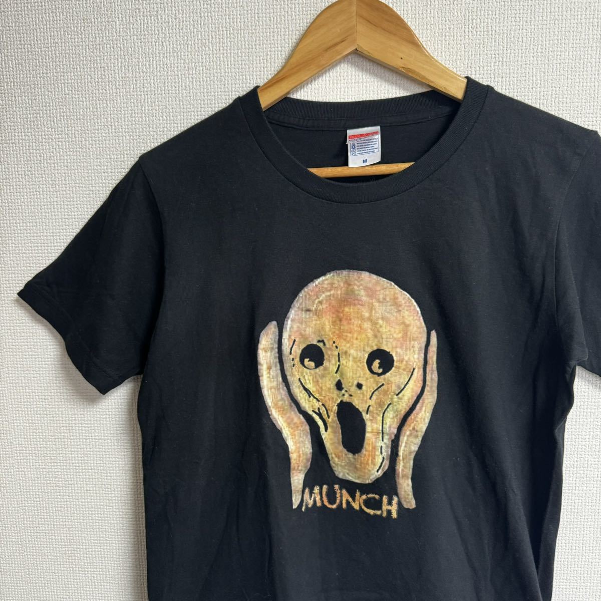 ムンク　Tシャツ ブラック　mサイズ アートT 現行　古着_画像2