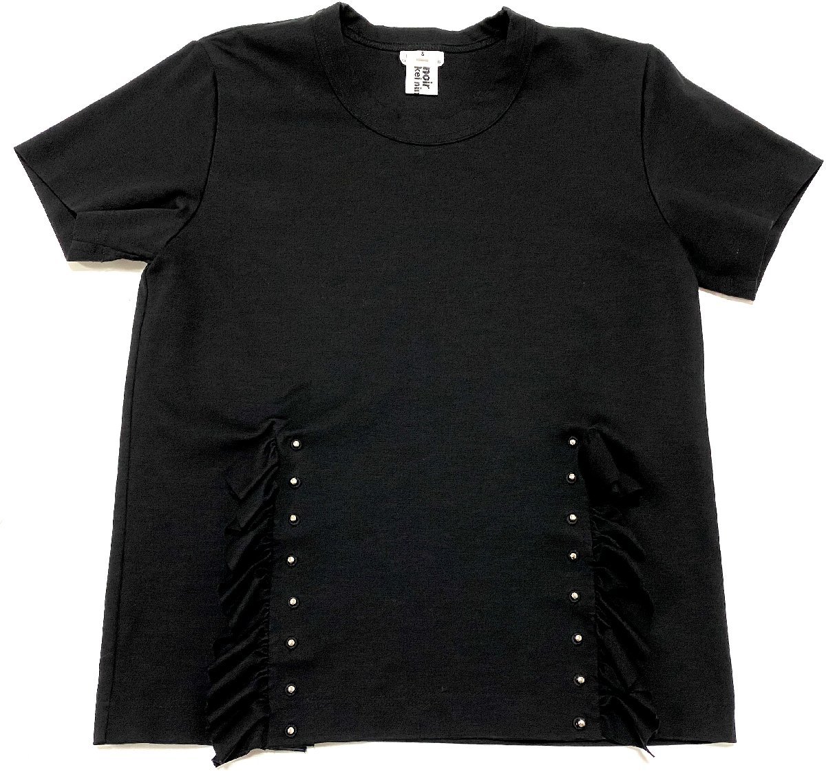 新品同様 ほぼ未使用 タグ有 noir kei ninomiya ノアールケイニノミヤ コムデギャルソン トップス カットソー Tシャツ 半袖 ブラック 黒 S_画像2