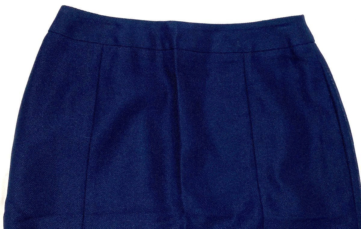 極美品 EMMAJAMES エマジェイムス 台形スカート タイトスカート ネイビー 紺 size13 上品 上質 無地_画像3