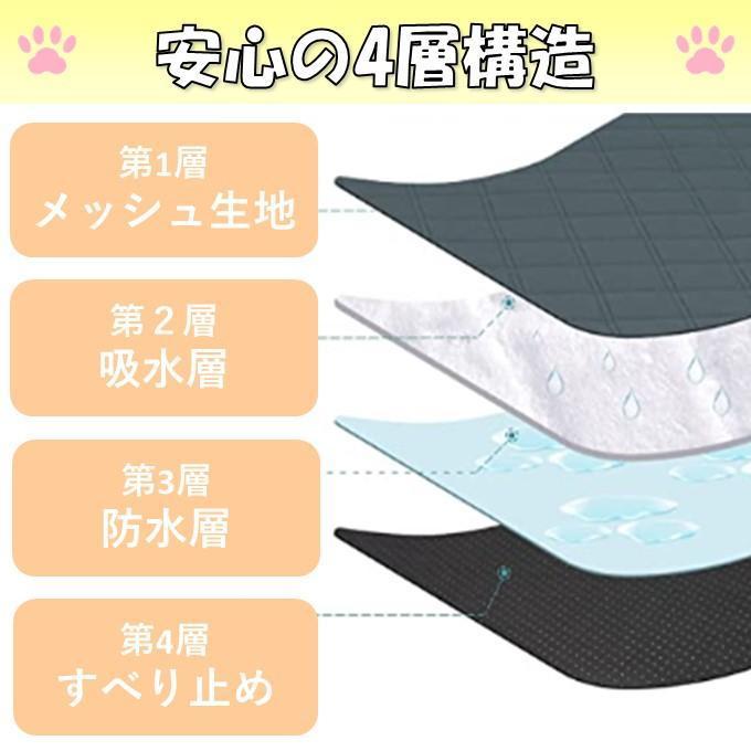 Mグレー1枚 洗える ペットマット ペットシーツ トイレシート 防水 犬 猫_画像2