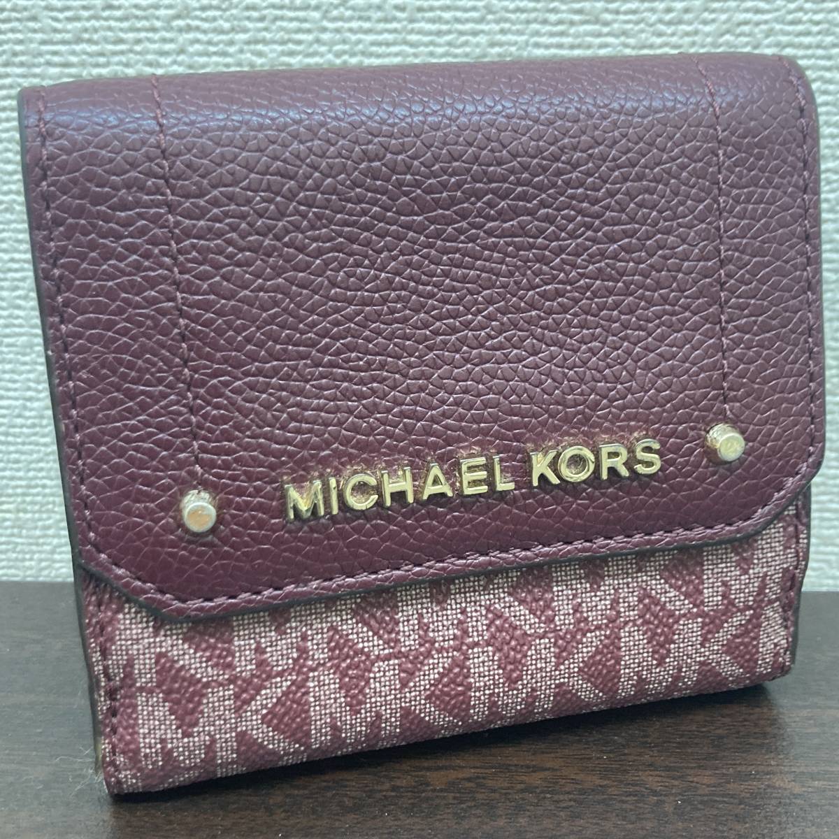 MICHAEL KORS 三つ折り財布 ボルドー マイケルコース 財布 女性用 レディース_画像1