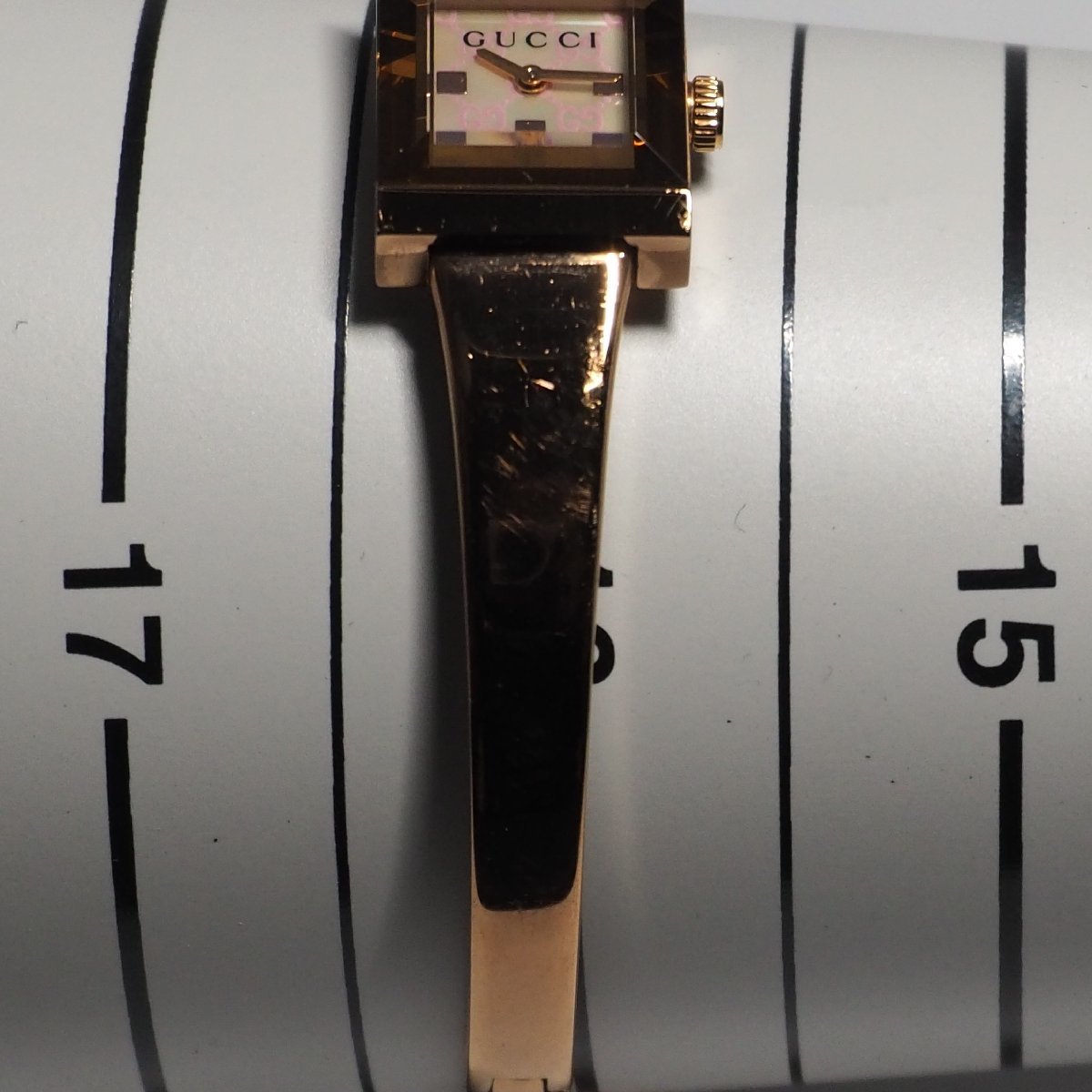 グッチ GUCCI Gフレーム GGシェル文字盤 ブレスレット 腕時計 ピンクゴールド C269_画像10