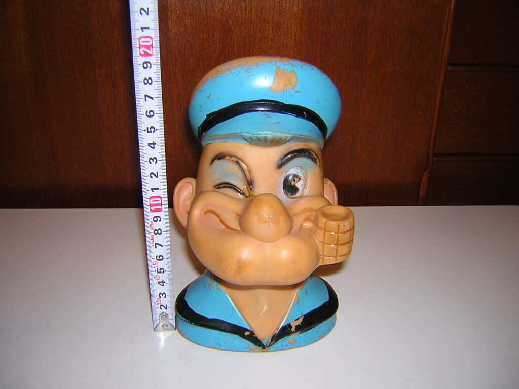 1960*s VINILOS ROMAY company POPEYE Popeye savings box sofvi Vintage figure doll vi ni Roth ro my company 