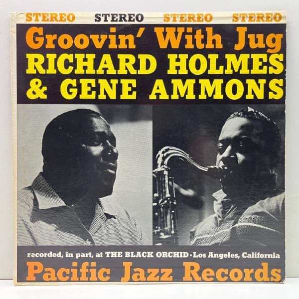 美盤!! 1st 青銀 深溝ラベル RICHARD HOLMES & GENE AMMONS Groovin' With Jug ('61 Pacific Jazz) 特有のアーシー且つソウルフルな魅力_画像1