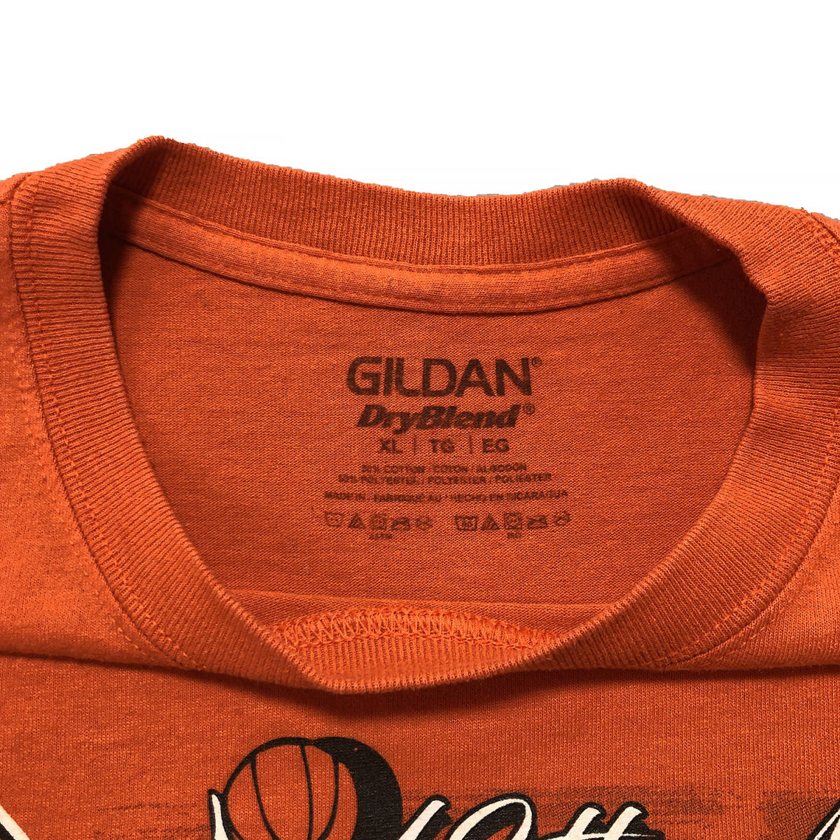 【980円スタート】GILDAN USA 古着 バスケット 3ON3 プリント クルーネック Tシャツ メンズXL オレンジ ギルダン 古着卸 BA1336_画像9