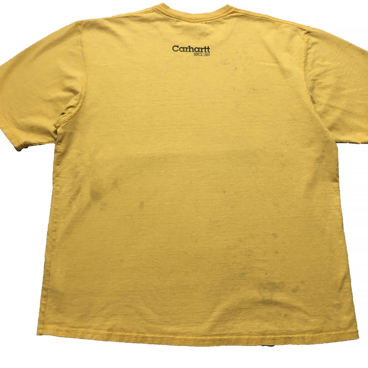 【980円スタート】USA 古着 半袖 Tシャツ carhartt カーハート イエロー 黄 シンプル ワーク メンズＬサイズ 古着卸 BA1373_画像6