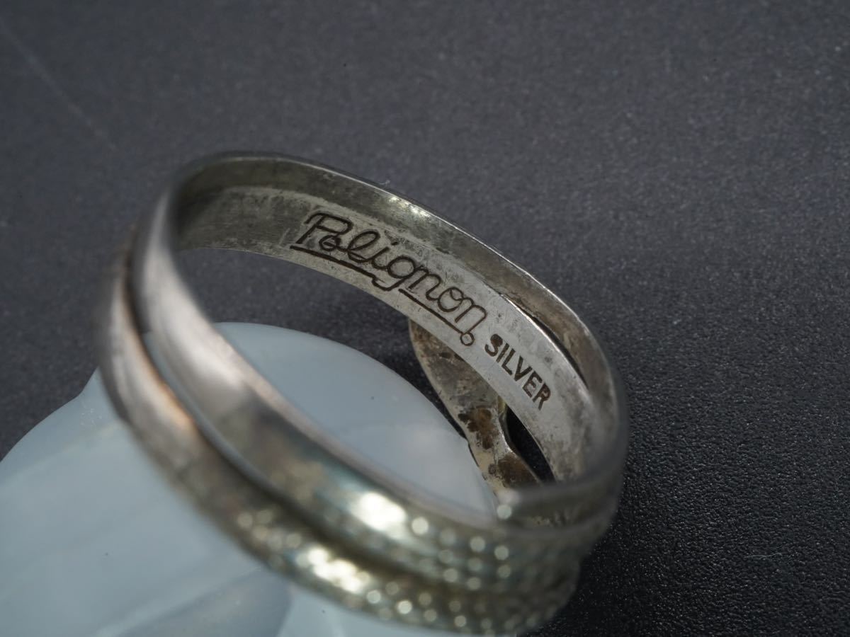 【567】14号 SILVER シルバー 蛇 ヴィンテージ ビンテージ リング 指輪 アクセサリー ブランド刻印あり TIA _画像6