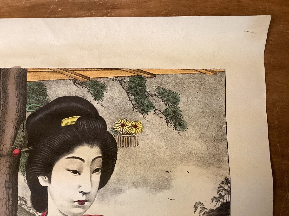 TT-1657# including carriage #.. flower arrow island . Saburou Meiji 25 year lithograph ukiyoe picture beauty picture old book size length :47cm width :35.5cm/.GO.