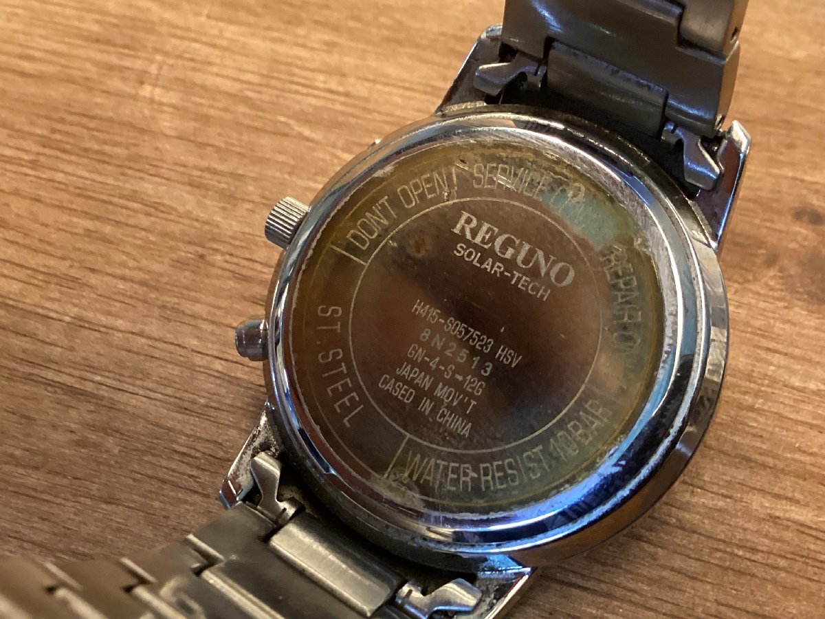 TT-1809 # including carriage #REGUNO Regno SOLAR-TECH men's quarts waterproof analogue wristwatch clock H415-SO57523 HSV 96g* junk treatment /.GO.