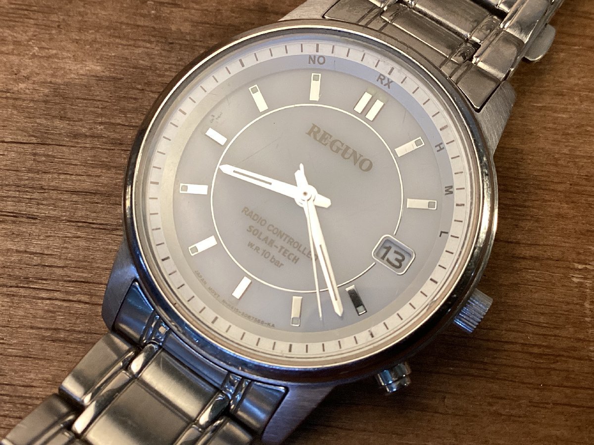 TT-1809 # including carriage #REGUNO Regno SOLAR-TECH men's quarts waterproof analogue wristwatch clock H415-SO57523 HSV 96g* junk treatment /.GO.
