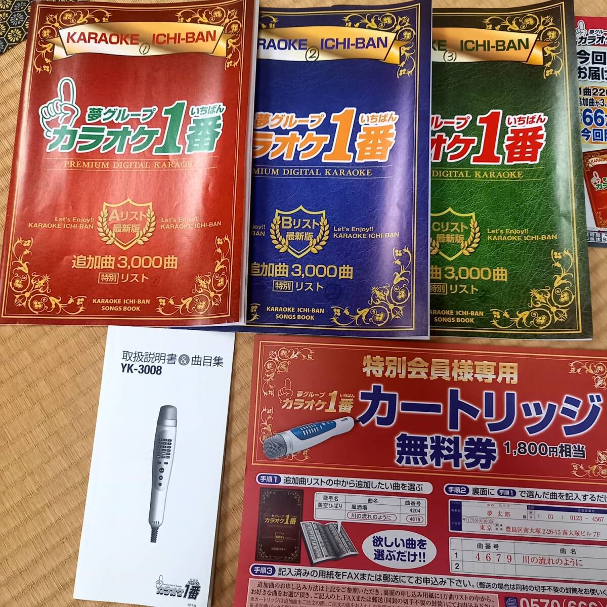 夢グループ カラオケ一番 YKー3008 カートリッジ無料券付き 夢グループ カラオケ一番 YKー3008 カートリッジ無料券付き