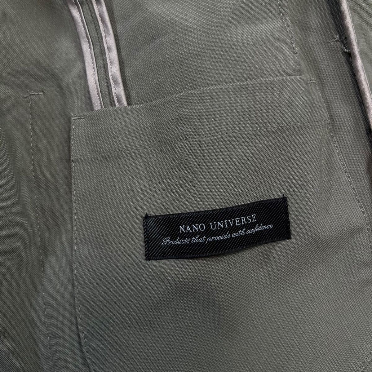 ナノユニバース　ダメリーノ【希少色な一着】nano universe スーツ　セットアップ　テーラードジャケット　オリーブ_画像7