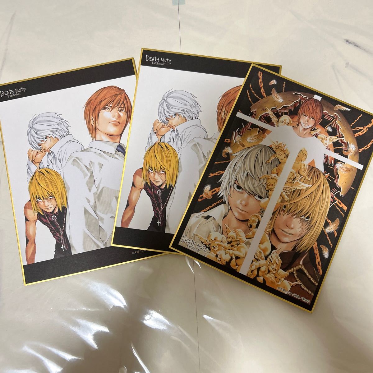 デスノート　deathnote 原画展　色紙3枚　夜神月　メロ　ニア_画像1