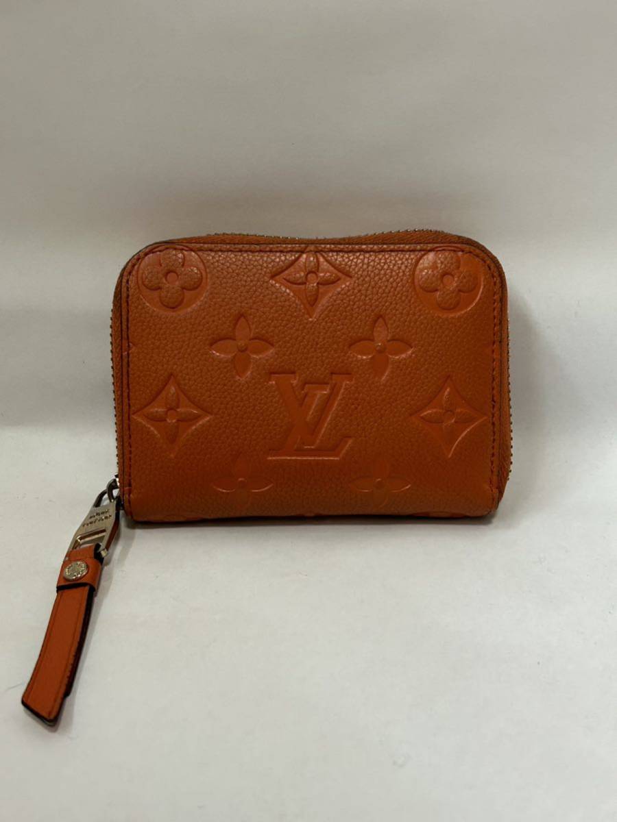 LOUIS VUITTON モノグラム アンプラント ジッピー コインパース M63696 コインケース ラウンドファスナー レザー オレンジ系_画像1