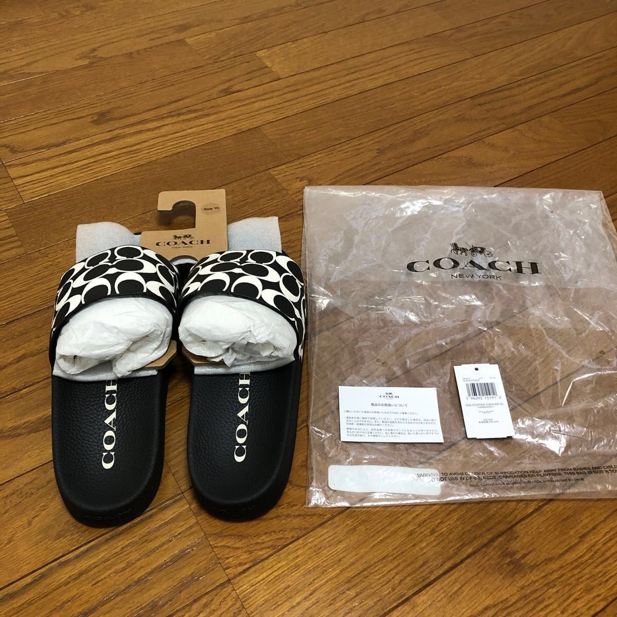 【新品未使用】コーチ サンダル　COACH sandal スライド・シグネチャー キャンパスサイズ10 28㎝ CP811 L77