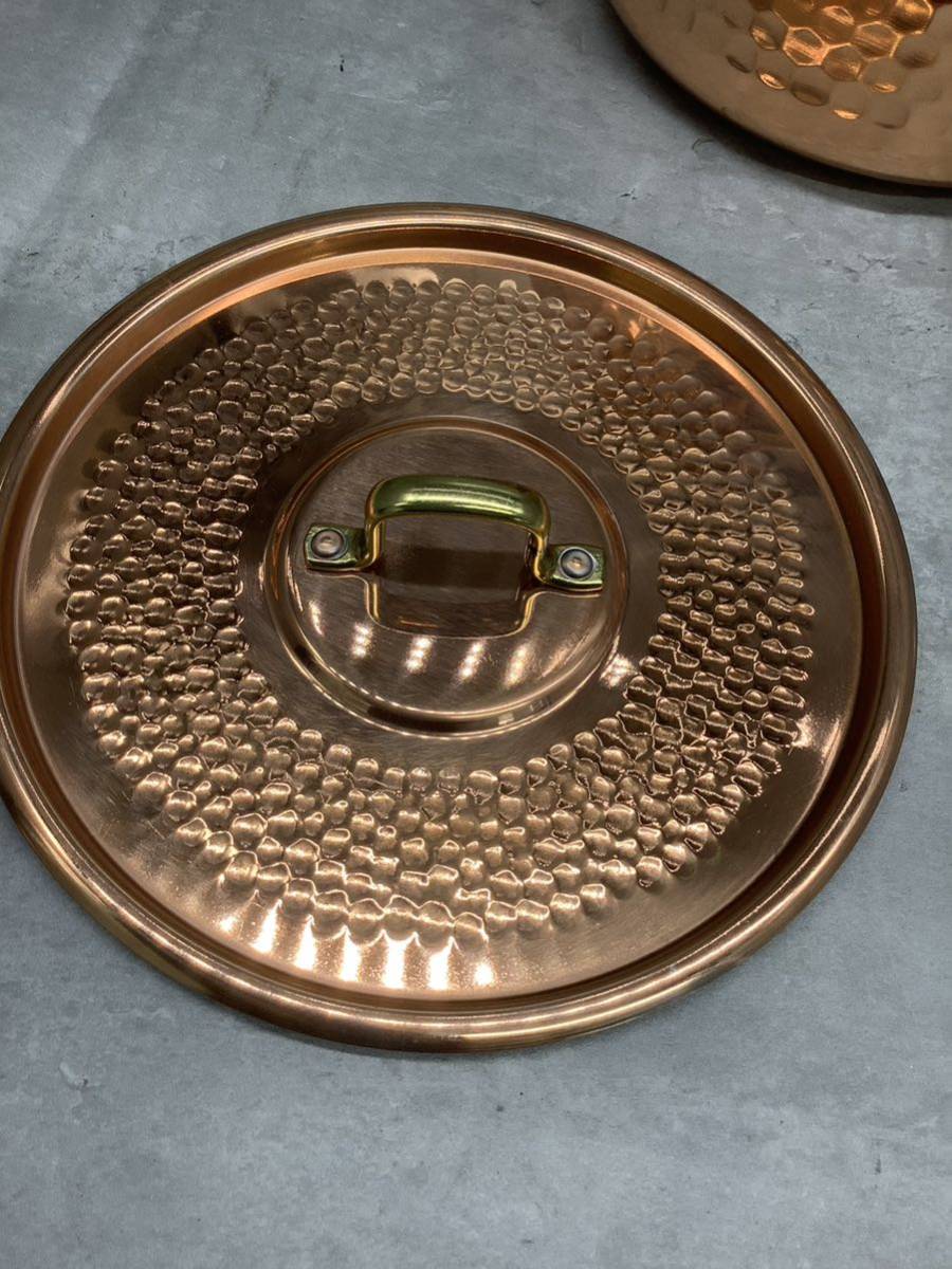 2U29 銅製片手鍋 18cm 2.3リットル　CAFERIA 日本製　長期保管品　未使用保管品　鍋　調理器具　調理道具　IH非対応　現状品_画像5