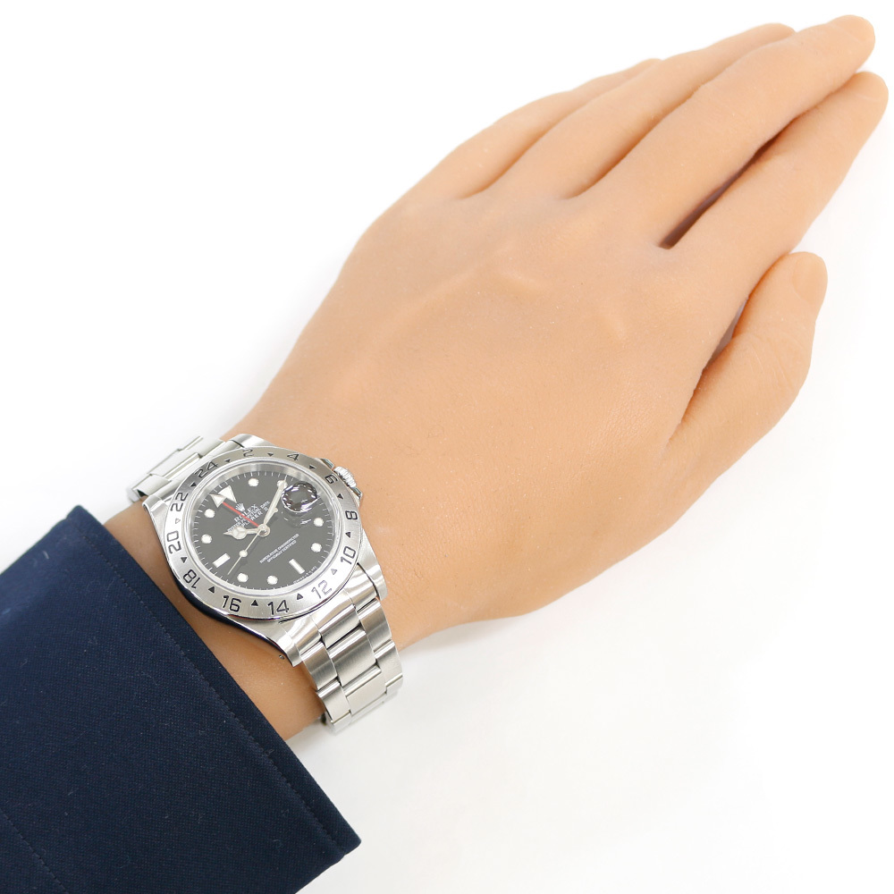 ロレックス エクスプローラー2 オイスターパーペチュアル 腕時計 時計 ステンレススチール 16570 自動巻き メンズ 1年保証 ROLEX 中古_画像2
