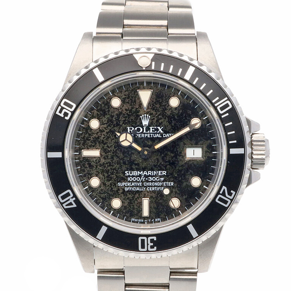 ロレックス サブマリーナ オイスターパーペチュアル 腕時計 時計 ステンレススチール 168000 自動巻き メンズ 1年保証 ROLEX 中古