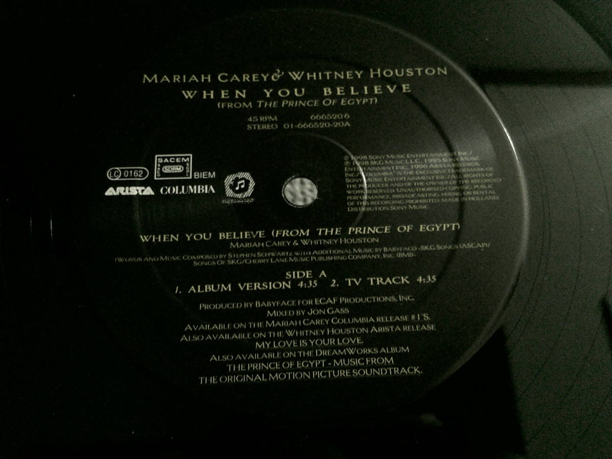 Hol12' Mariah Carey & Whitney Houston/When You Believe_画像3