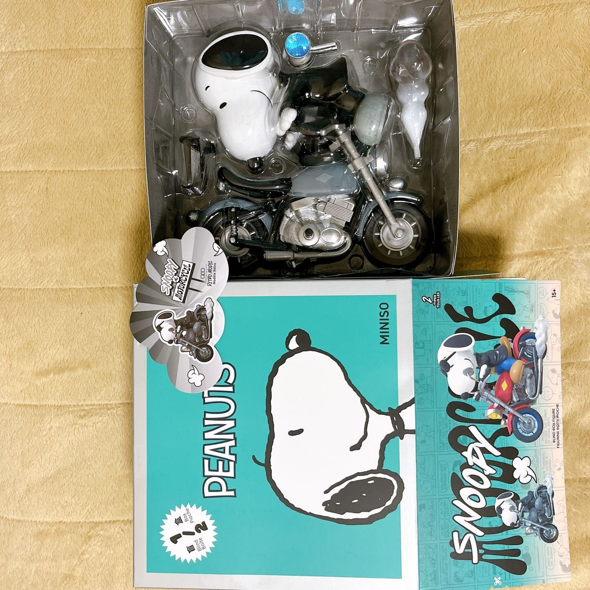 スヌーピー バイク フィギュア(モノクロ) miniso|Yahoo!フリマ スヌーピー バイク フィギュア(モノクロ) miniso|Yahoo!フリマ