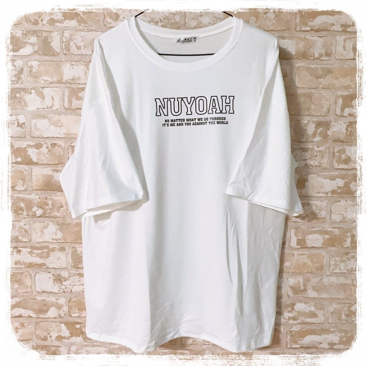 オーバーサイズ　tシャツ　ビッグシルエット　プリント　ストリート　白　XL 　韓国　オルチャン　ダンス　大きめ　ルーズ　ベア　クマ