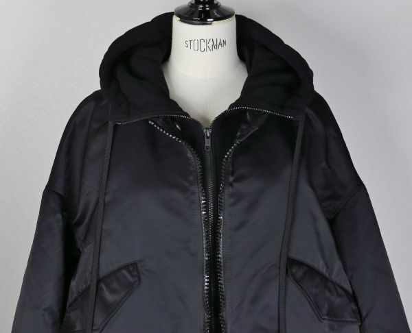 21AW REGULATION YOHJI YAMAMOTO レギュレーション R-HOODY BOMBER MA-1 FM-C52-800 レイヤード ミリタリーコート SIZE 2 b7760_画像5