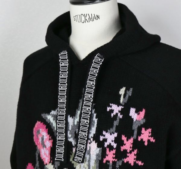 20AW Dior Shawn Stussy Long Hooded Sweater 033M627AT168 ディオール ショーン ステューシー ロング ニットパーカー XS b7661の画像5