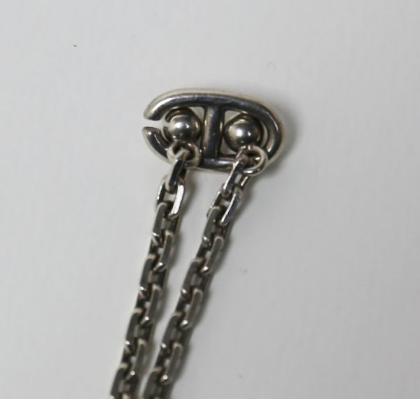 HERMES Hermes she-n Dunk ru charm silver key ring key holder b6634