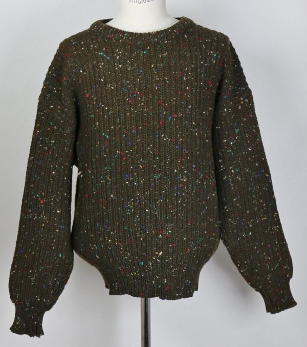 80S OLD GAP オールドギャップ マルチカラー ネップ ローゲージ ニット size L ブラウン系 sweater b7808_画像1