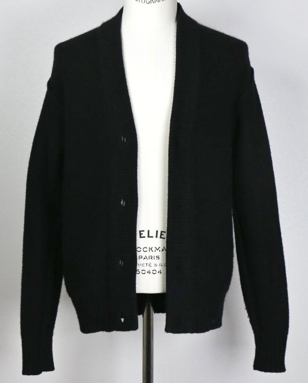 20AW PRADA プラダ ロゴパッチ カシミヤ ニット カーディガン 46 UMG053 cashmere cardigan logo patch black b7680_画像7