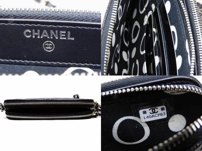 新品 新作 シャネル CHANEL チェーンウォレット ■24P AP3837 ココマーク ブラック×シルバー金具 キャビアスキン 財布□6B キ10000_画像4