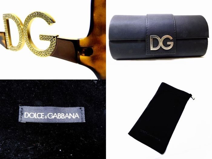 D＆G ドルガバ サングラス ■ DG6011-B サイドロゴ ケース付き 鼈甲柄 べっこう Dolce & Gabbana □6B ニ10_画像5