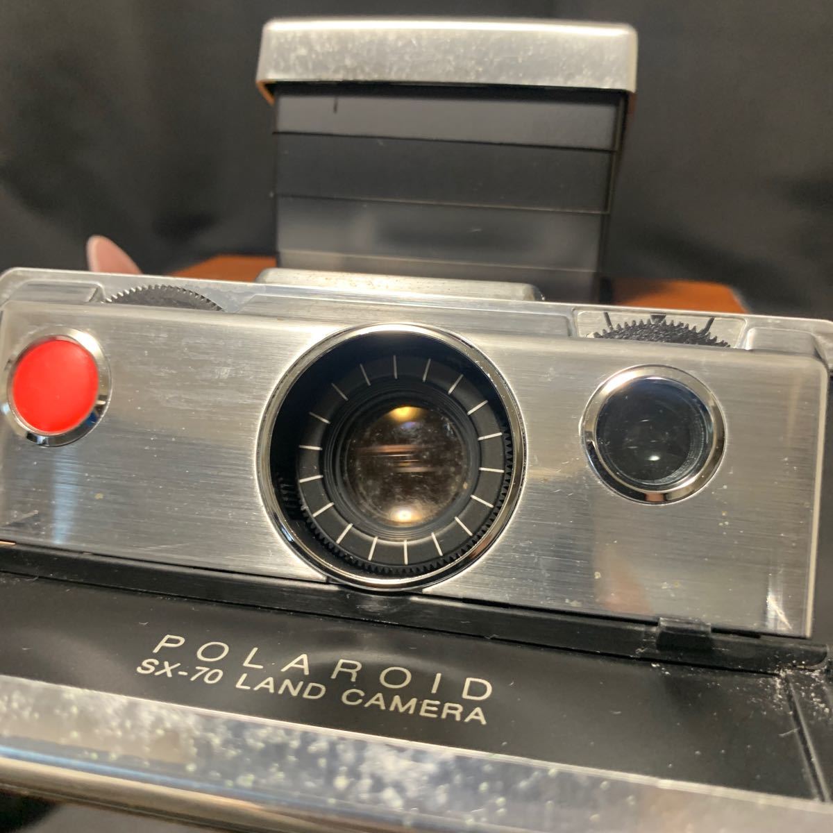 POLAROID SX-70 LAND CAMERA ポラロイド 専用レザーケース 付き ブラウン × シルバー インスタントカメラ 動作未確認 _画像6