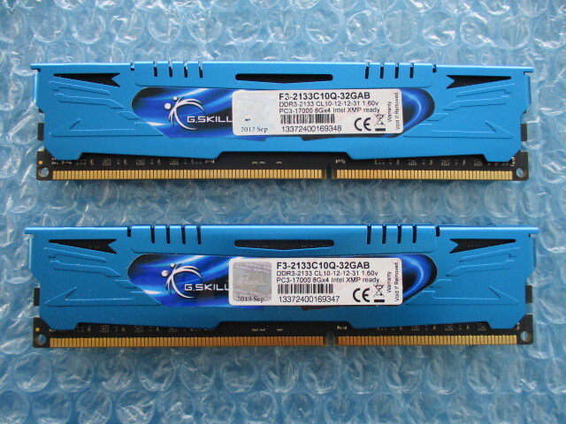 G.SKILL ARES 8GB×2 計16GB DDR3-2133 PC3-17000 1.60v 中古動作品 デスクトップ メモリ 【DM-885】_画像1