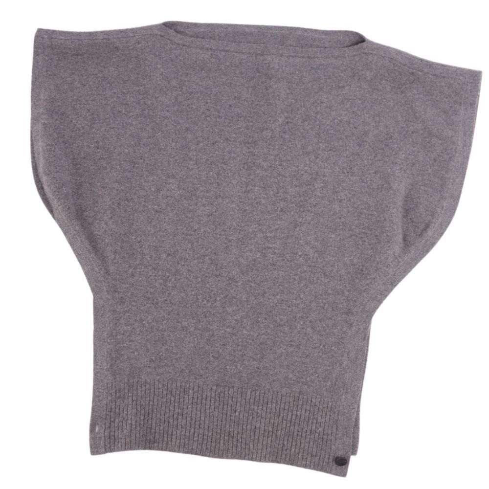  beautiful goods Hermes HERMES knitted 2way sweater cashmere 100% tops lady's England made TU gray cf02dr-rm10e26839