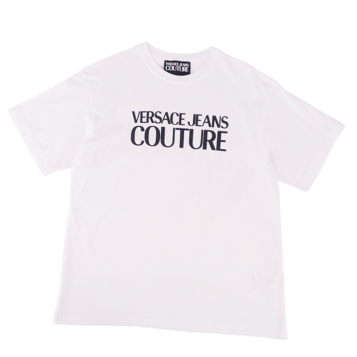 美品 ヴェルサーチ VERSACE JEANS COUTURE Tシャツ カットソー ショートスリーブ コットン トップス メンズ M ホワイト cf02mr-rm11c14121