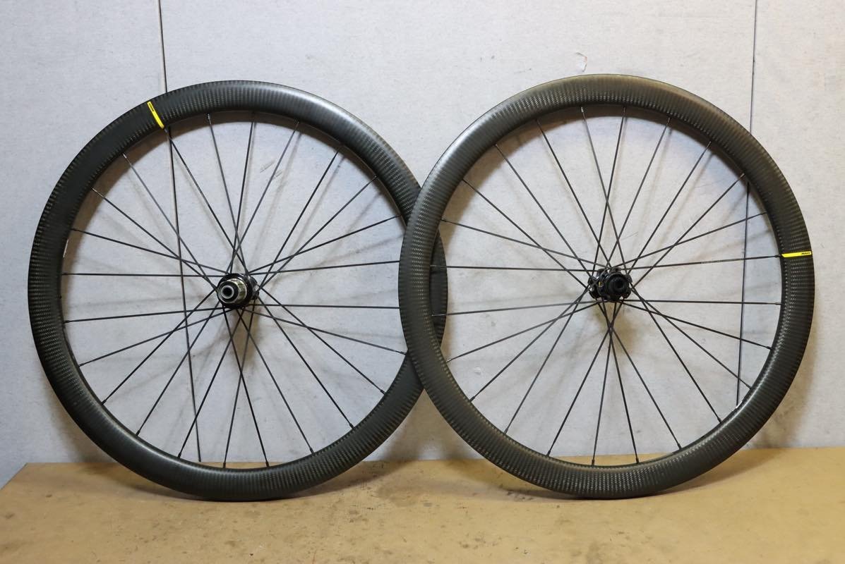 ○MAVIC マビック COSMIC PRO CARBON UST DISC シマノフリー 11s対応 チューブレス カーボンホイールセット ジャンク品_画像1