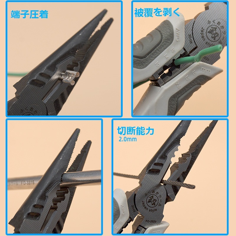 ふくおかツール☆釼☆FO-2019新品ニッパー☆FO-2020ラジオペンチ☆ FO-2021プライヤー _画像2