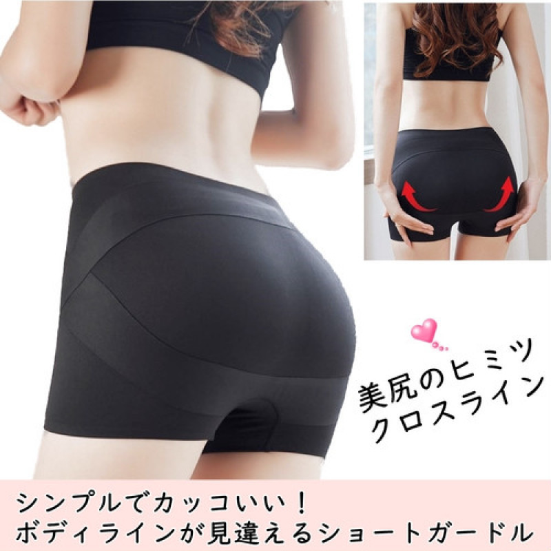 239[ black / L] lady's inner Short girdle hip-up beautiful . girdle Cross line pelvis correction soft kn10