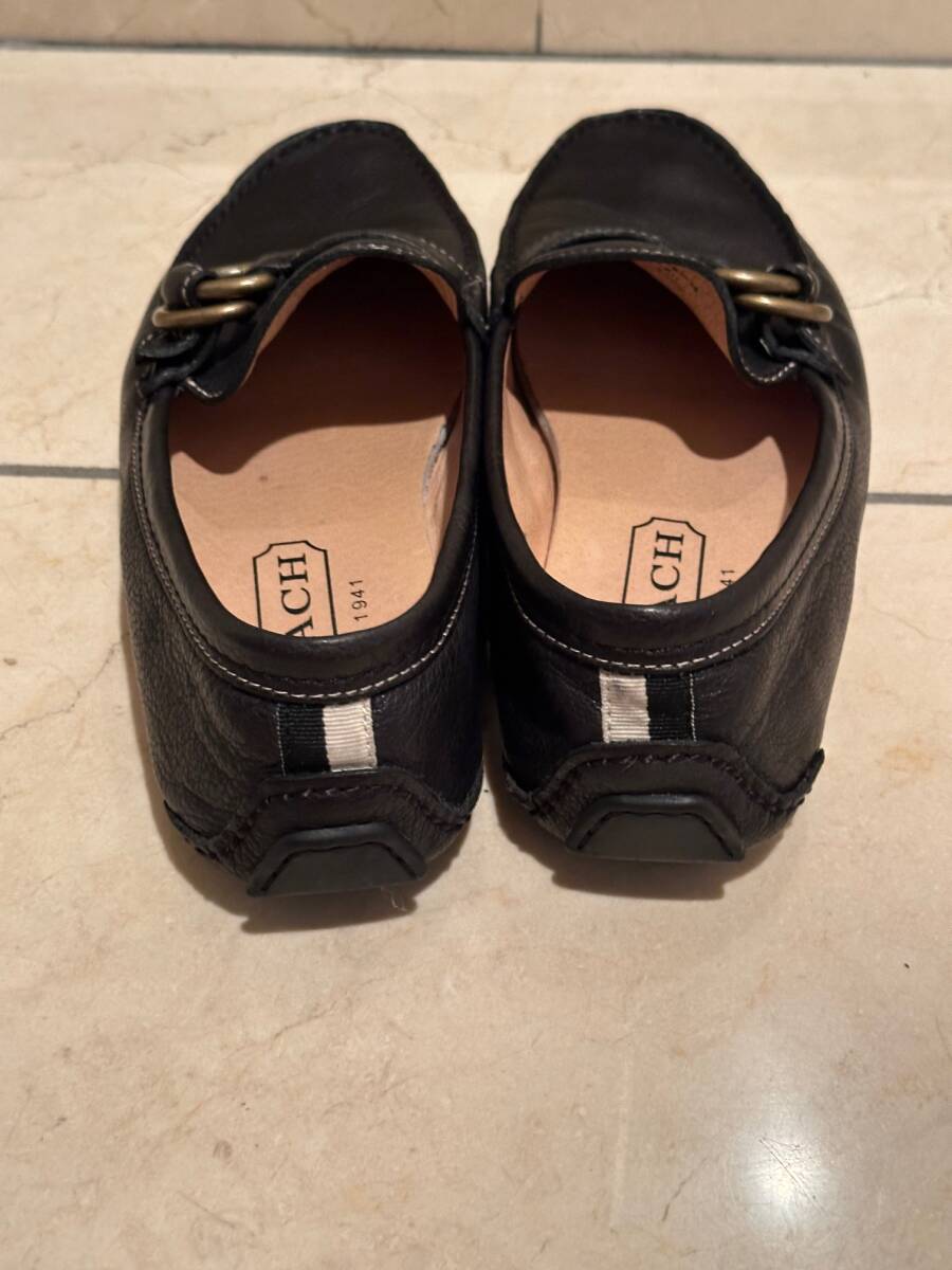 コーチ　ドライビングシューズ　Coach men’s Nicholas black leather loafers_画像3