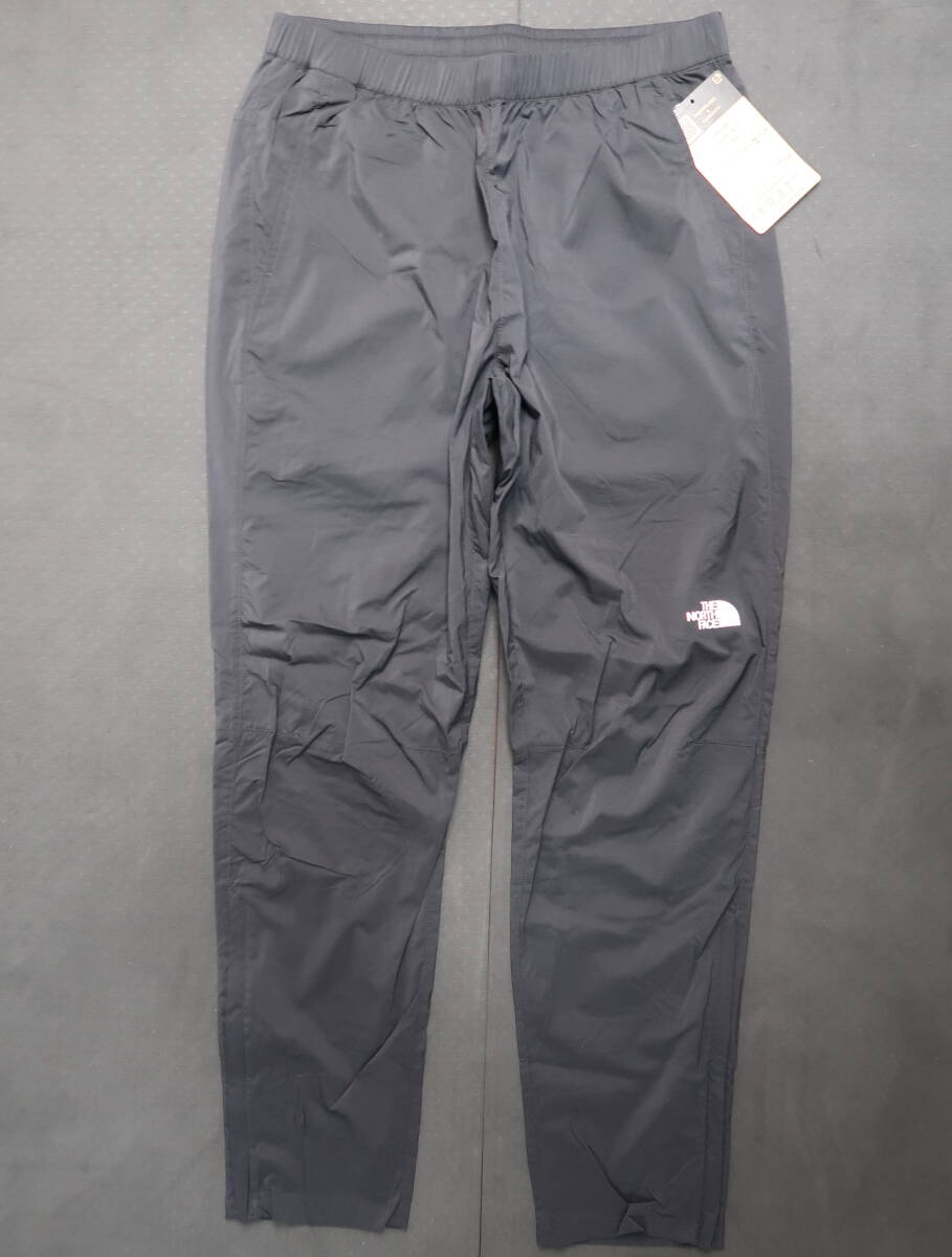 ◯ 新品 10890円 メンズ M ノースフェイス Anytime Wind Long Pant 撥水 軽量 ウインドシェル PERTEX 裾ファスナー ランニング 黒 NB62286