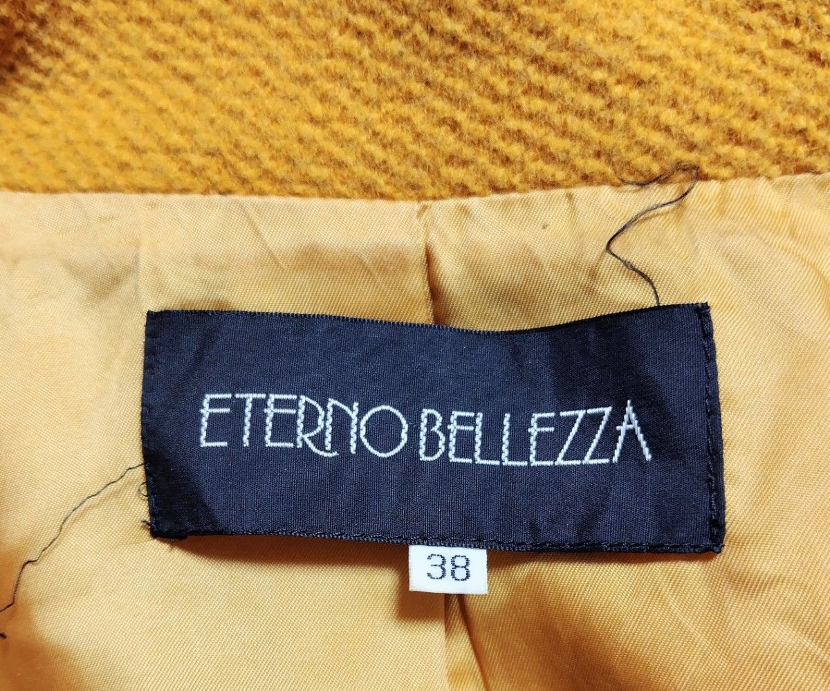 ETERNO　BELLEZZA　ノーカラー　コート　黄色　38