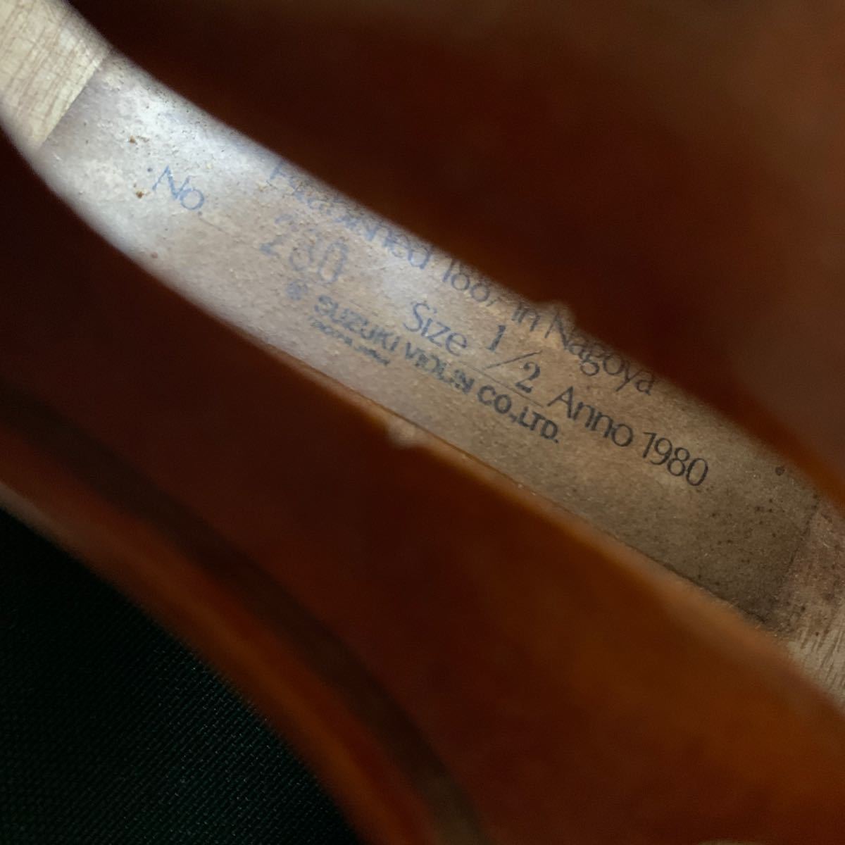 SUZUKI バイオリン No 、280 Size 1／ 2 中古　1980年製 弓 はないです現状品_画像8