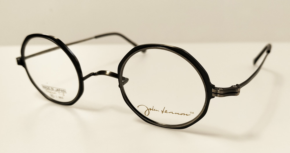 John Lennonジョンレノン生誕80年限定モデル 一山タイプ アンティークシルバー/グレーマット 厚めカットリム丸メガネin八角形