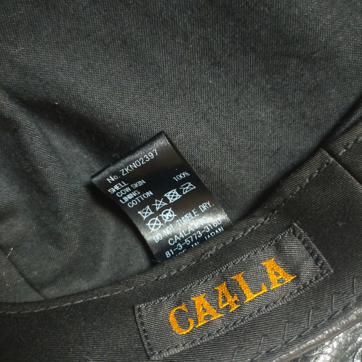 CA4LA カシラ ZKN02397 ALL LEATHER CORDEL 7 オールレザー キャスケット 帽子 ワンサイズ ブラック(黒）_画像6
