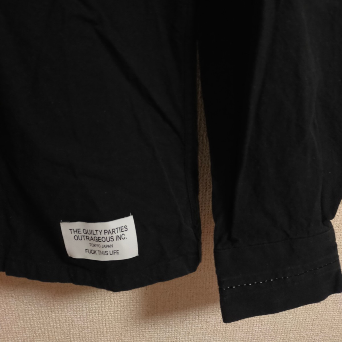BANKROBBER WACKOMARIA バンクローバー ワコマリア 15SS-RS010 70's OPEN COLLAR SHIRT オープンカラーシャツ 17(L) ブラック(黒）_画像4